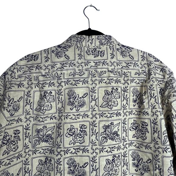 Vintage Cooke Street Honolulu Hawaiian Men's 2XL Blue Floral Print (D471) - Picture 5 of 7